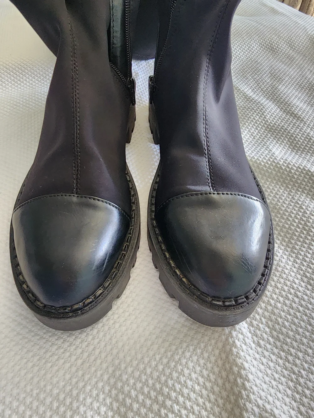 Zara Black Over-the-Knee Flat Boots